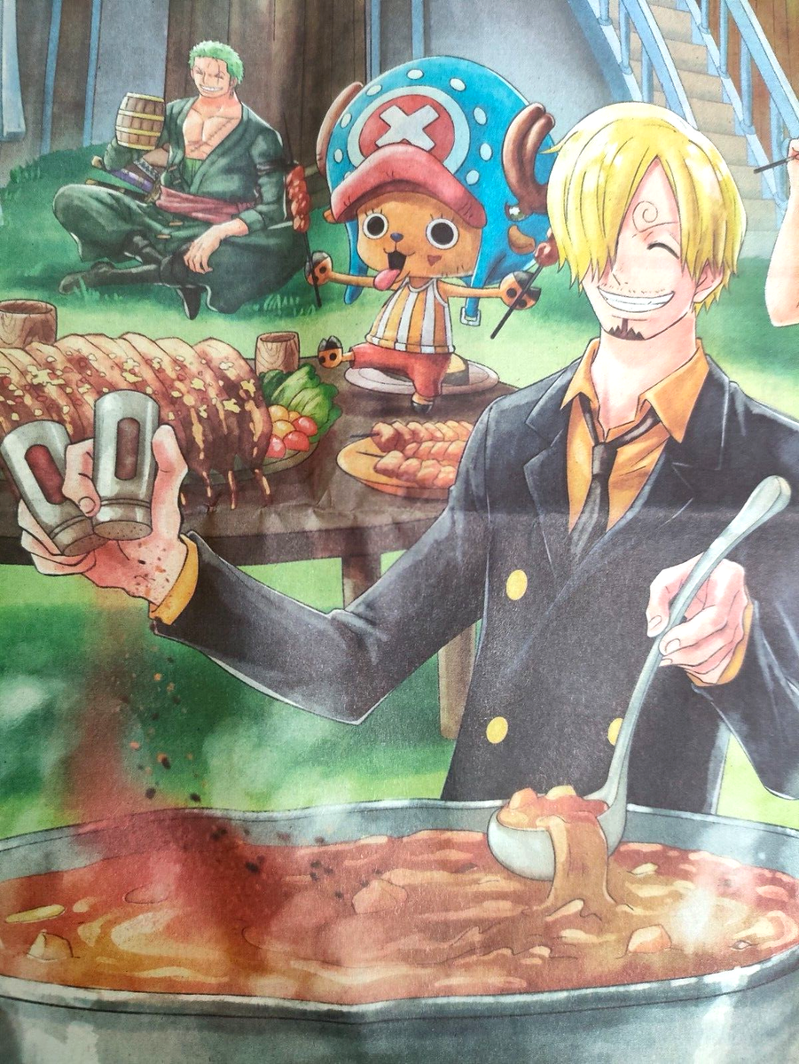 Affiche One Piece Personnages Animés Luffy Zoro Nami Saji 23,4