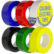 6 Pack Colored Vinyl Electrical Tape 3/4 in X 30 FT X 7 Mil