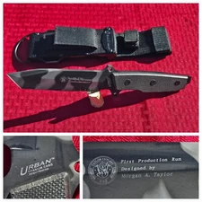 Smith & Wesson CKSUR5 Homeland Security Tanto Camo Knife w/Sheath EUC