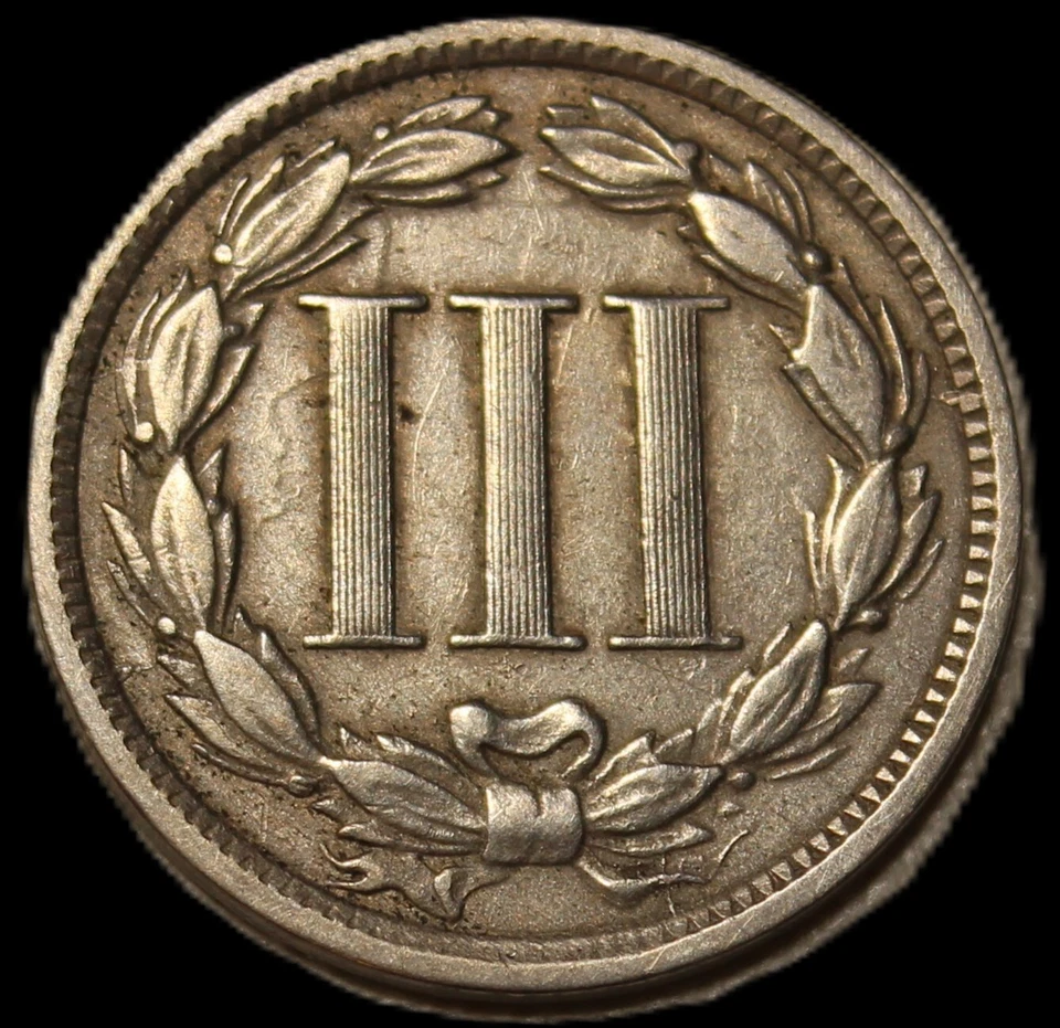 1881 3 cent nickel - CHOICE XF - FREE SHIPPING /JAM228 - Image 2 of 2