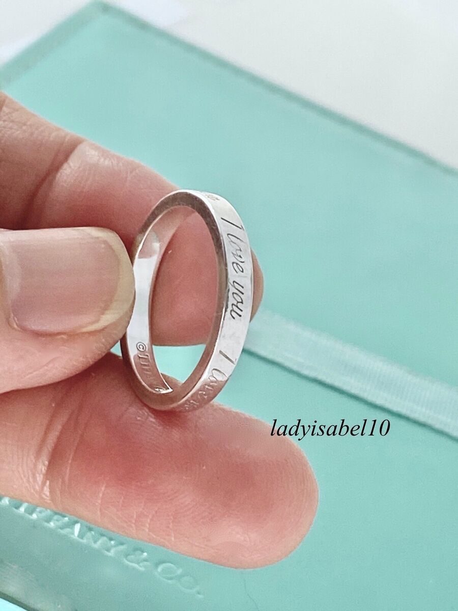 Tiffany & Co Sz 5.25 Notes I LOVE YOU Narrow Stacking Band Tiffany & Co Sz 5.25 Notes I LOVE YOU Narrow Stacking Band