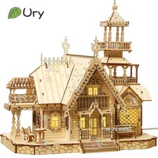 3D Holz puzzle Villa Haus Royal Schloss mit Licht,  DIY Modell, Geschenk, Deko