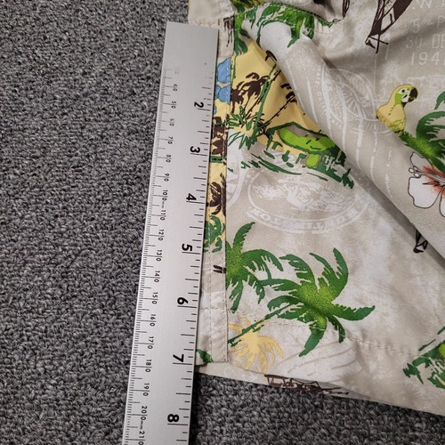 Trader Bay Swim Shorts Mens Large Tan Floral Beach Tropical Mesh Brief Trunks - Picture 10 of 11