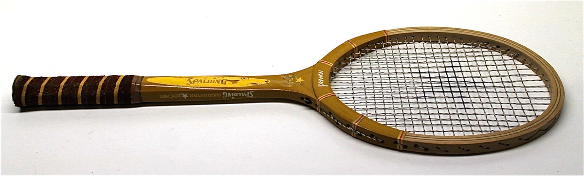 Ancienne Raquette De Tennis Spalding Award - Bois Power-Ply - Poignée Feutre 4 5/8"