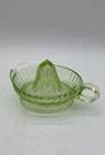 Vintage Depression Uranium Vaseline Glass Handheld Citrus Reamer Press Juicer