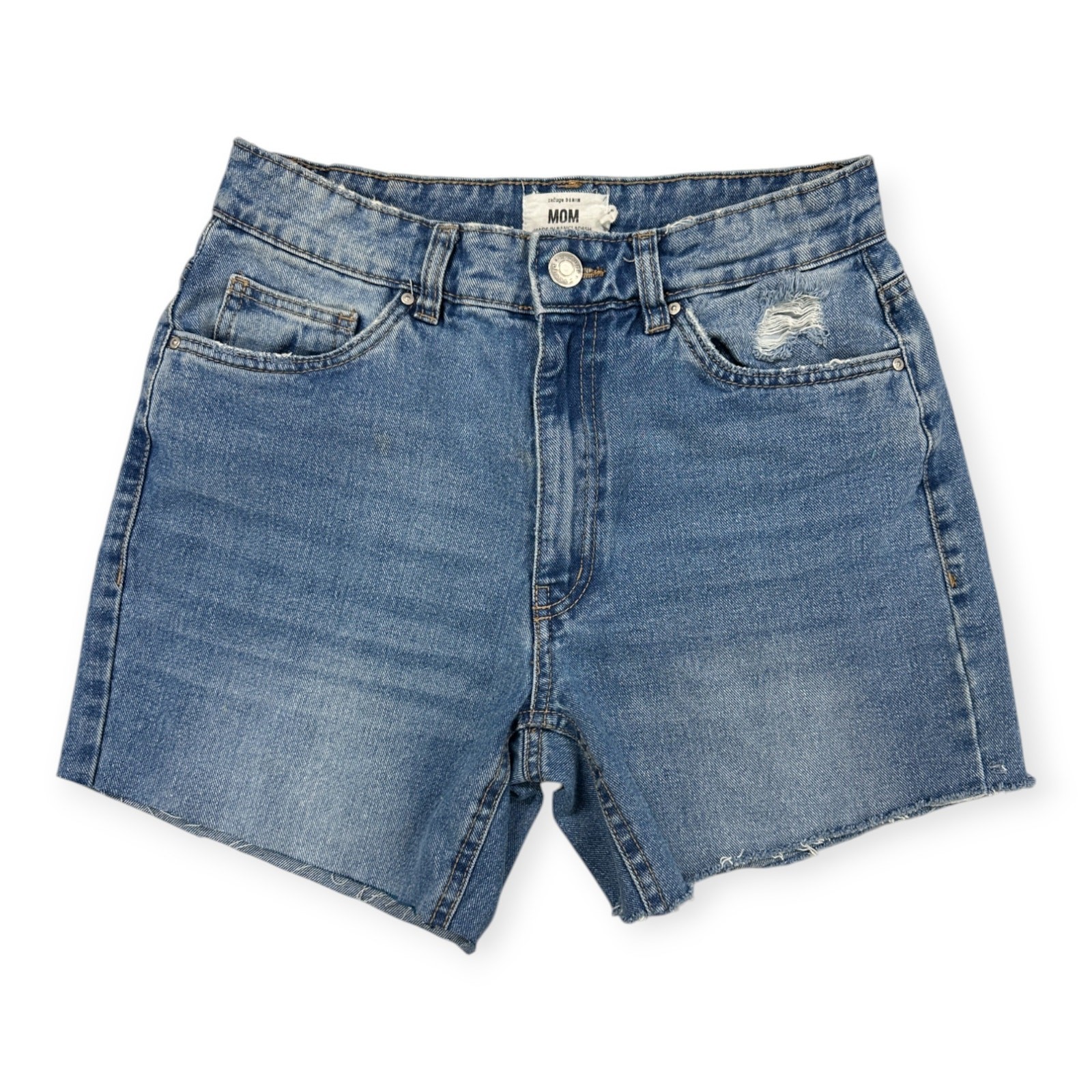 Refuge Denim | Size 5 | Medium Wash Distressed High-Rise Mom