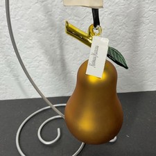 Midwest Of Cannon Falls For Neumann Marcus Blown Glass Gold Pear Ornament 5.5