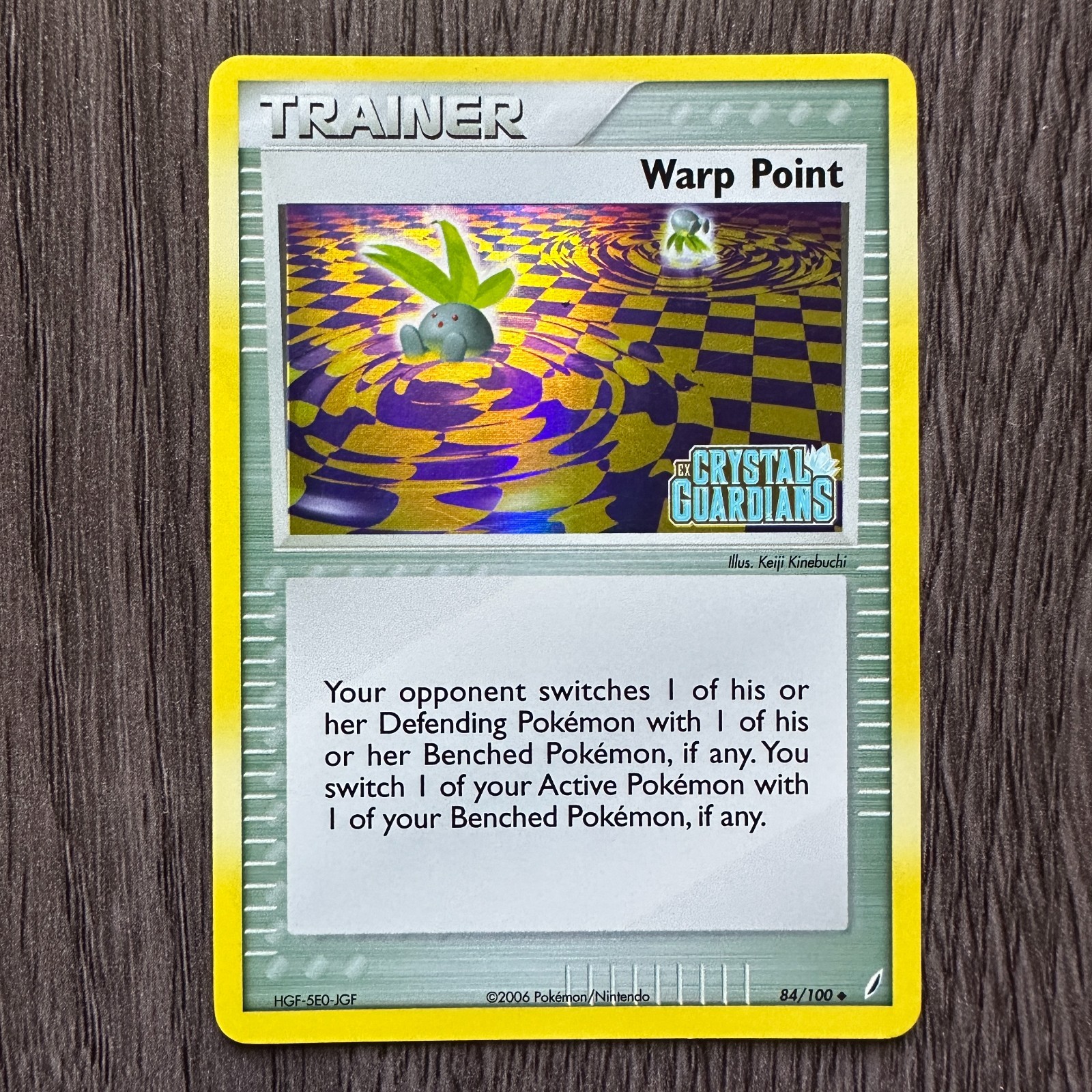 Warp Point 84/100 Crystal Guardians Reverse Holo LP Pokemon Card TCG Stamped