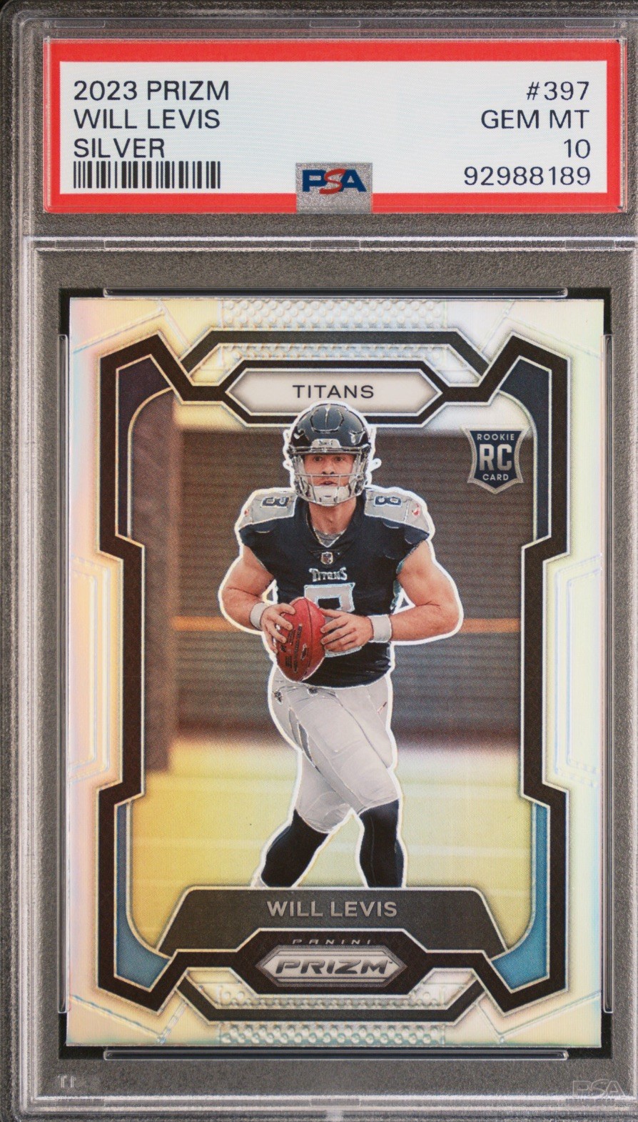 WILL LEVIS PSA 10 2023 PANINI PRIZM #397 ROOKIE SILVER RC TITANS
