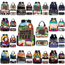 3D South Park School Backpack Rucksack Insulated Lunch Bag Pencil Case Set Gift