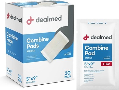 Abdominal Combine Pads 5''x9'' 20-Pack Sterile Individually Wrapped, ABD Pads, ...