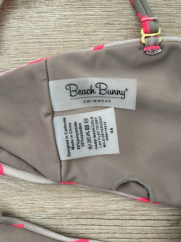 Beach Bunny Swimwear London Bralette Tiger Psycho Red Pink Bikini Top XS - Picture 3 of 5