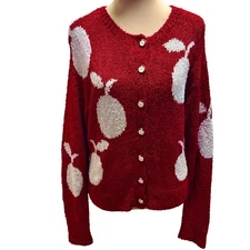 Vintage Y2K South Cotton Bolivia Hand Loomed Apple Sweater