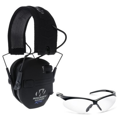 Walkers Game Ear Razor X-TRM Hearing Protection Muffs Glasses Gray New