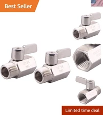1/2" Stainless Steel Inline Ball Valve Set - Fast 1/4 Turn Operation