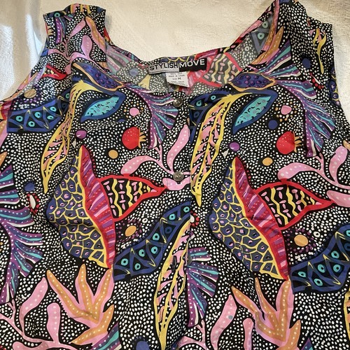 100% Silk Vintage STYLISH MOVE Floral Shirt and Shorts Set Sz M Women's - Picture 4 of 16
