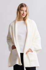 Barefoot Dreams CozyChic Blanket Wrap Cardigan Pearl One Size Luxurious 148 NWT