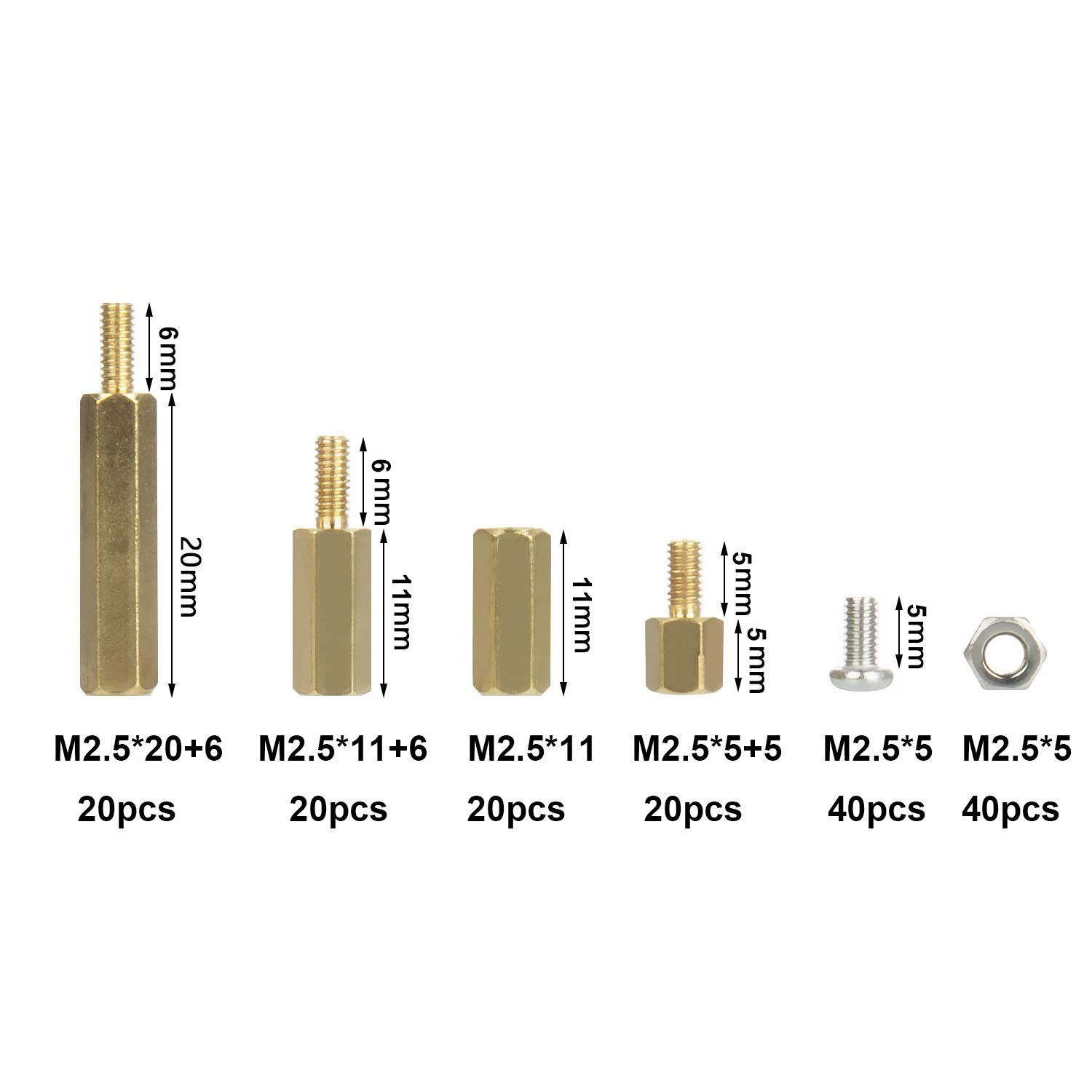 Raspberry Pi Installation Tool 160 Pcs/Lot M2.5 Series Hex Brass Spacer/Standoff