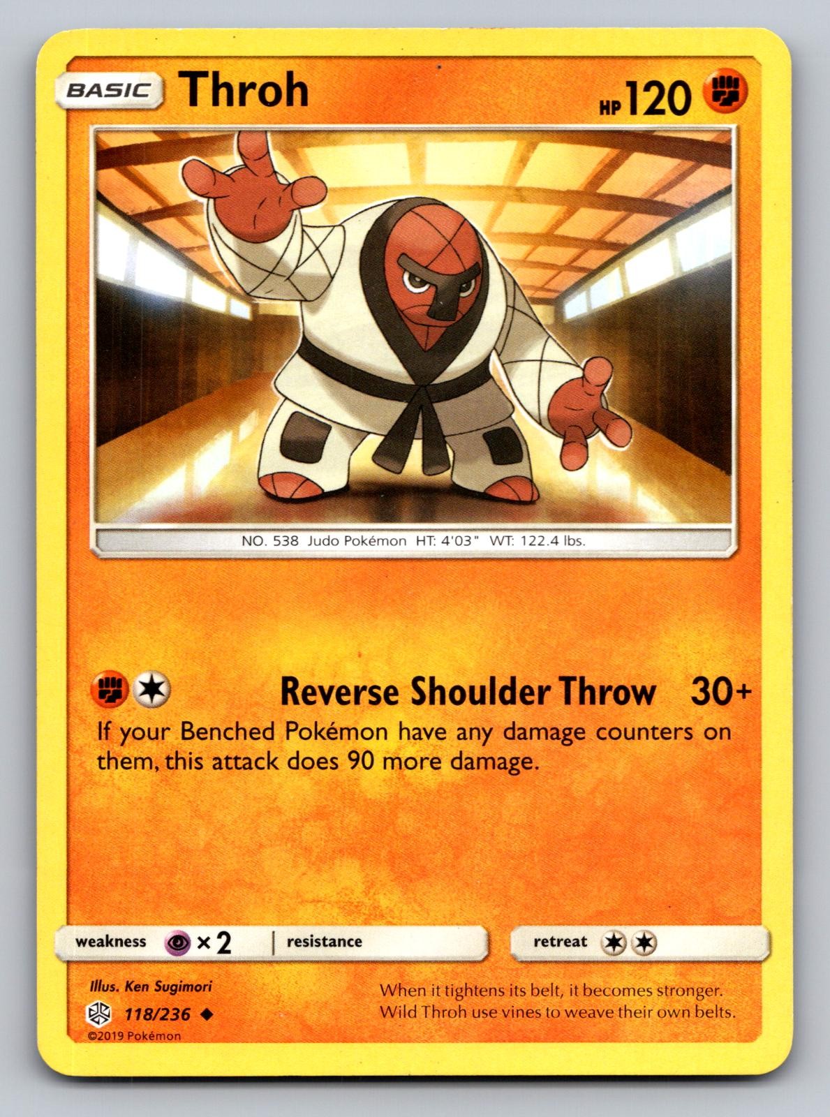 Throh 118/236 Uncommon Cosmic Eclipse Pokemon Lightly Played