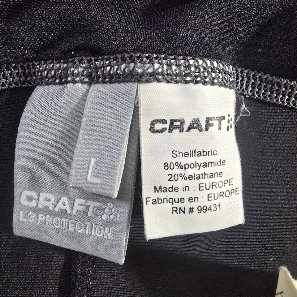 Culotte con tirantes Craft L3 Protección Talla L Negro Ciclismo Acolchado Baberos Agarre Pierna Foto 2 de 4