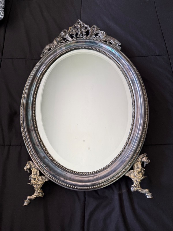 Mirror, 1800's Polish dressing mirror by Fraget