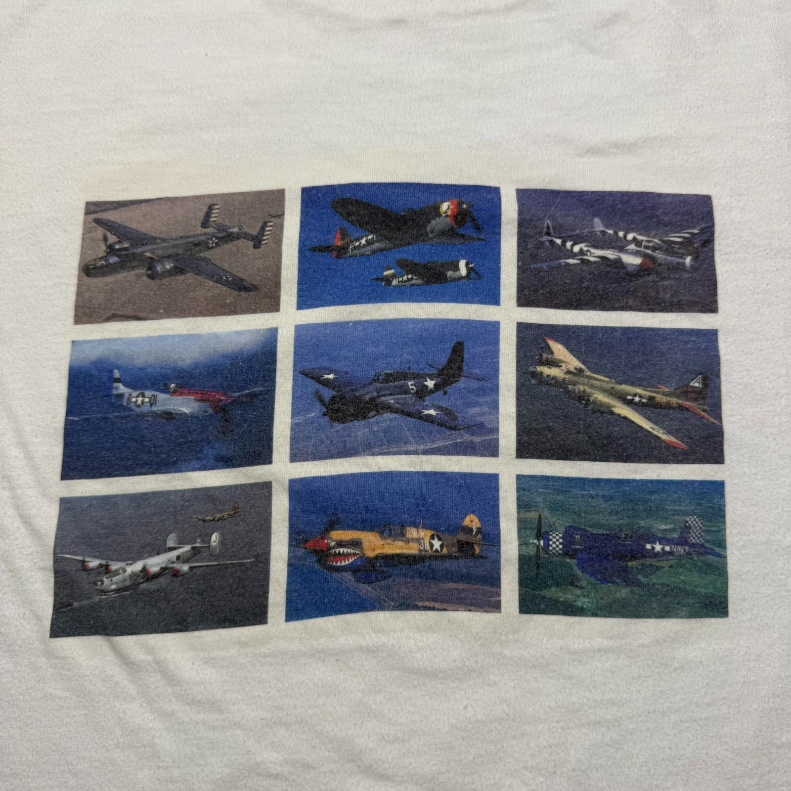 Vintage 90s Y2K US Navy VF-53 Blue Knights F4U Corsair WWII Fighter Shirt XL