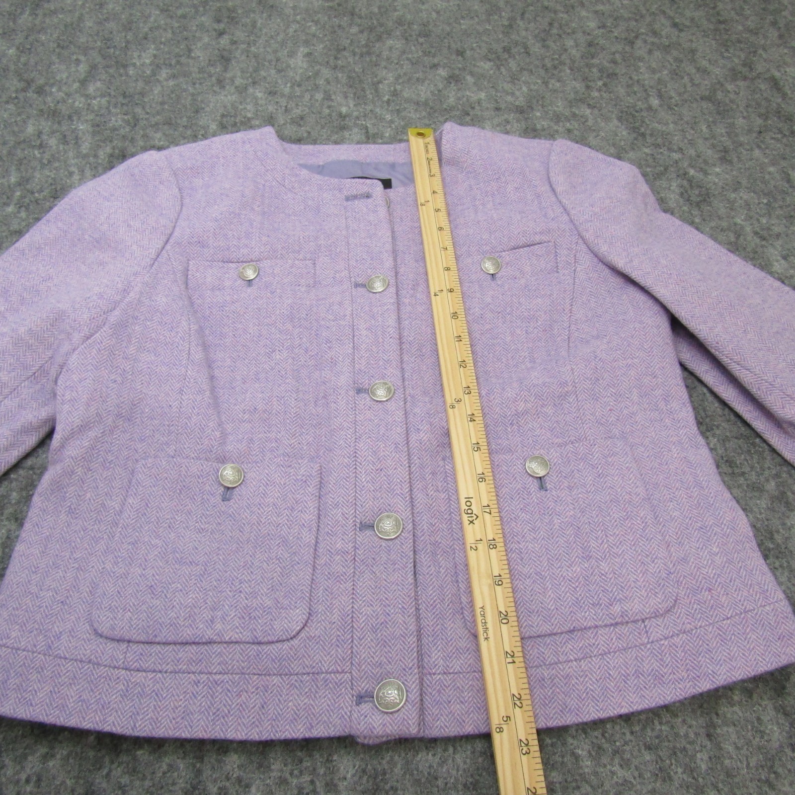 Talbots Blazer Jacket Button Up Collarless Women … - image 8