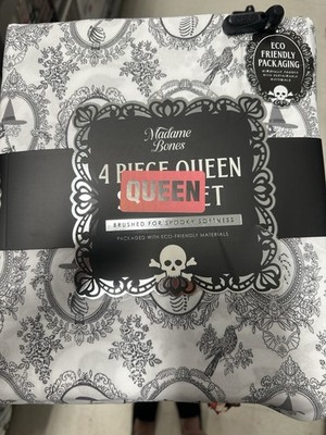 Spooky Halloween Madame Bones Queen Sheet Set Eco-Friendly Brushed Softness