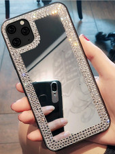 For iPhone 17 16 15 14 13 12 Luxury Bling Mirror Rhinestone Diamond Case Cover