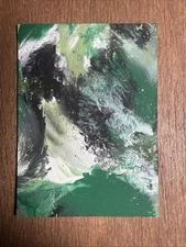 Original ACEO Rain Echoes Mixed Medium Acrylic On Paper Signed By Artist #1527