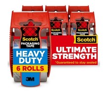 Scotch Heavy Duty Shipping Packing Tape 6 Rolls Industrial Strength Dispenser