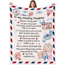To My Amazing Daughter Throw Blanket From Mom Dad Birthday Gift 50x60 Inch