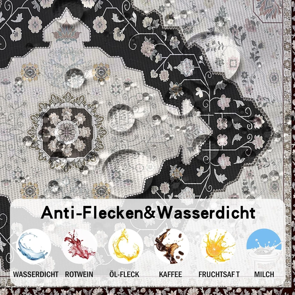 Nappe Rectangle Lavable Anti-Taches 140 x 180 cm, Nappe Florale Vintage, Napp... - Photo 4/4