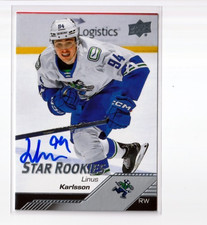 LINUS KARLSSON autographed SIGNED '22/23 Upper Deck AHL card VANCOUVER CANUCKS