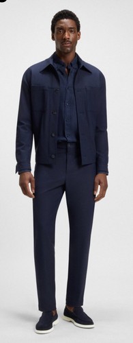 Hugo Boss Sienne Moc Toe Men's Suede Loafers In Dark Blue Sz EU 43/US 10 NWOB - Picture 2 of 9