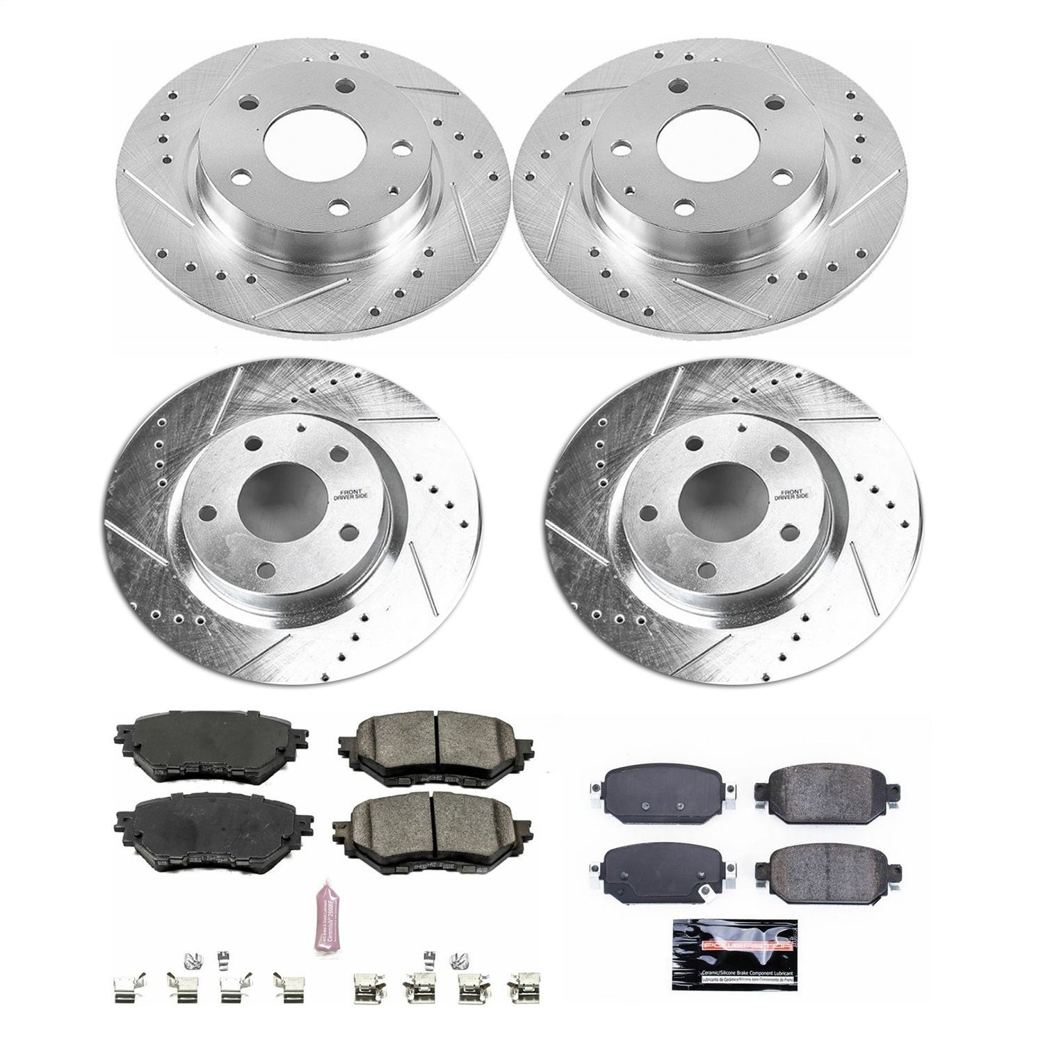Power Stop K7518 Z23 Evolution Sport Performance 1-Click Brake Kit Front And Rea