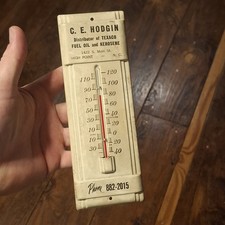 Vintage C. E. HODGIN TEXACO FUEL OIL KEROSENE high point NC thermometer