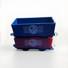 Trackmaster Red Blue Cargo Cars Thomas the Train Sodor Mine Open Cars Mattel