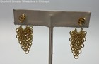 Gold Tone Linked Chain Dangle Earrings 7.1g — photo 2