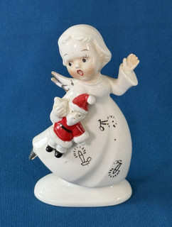 VTG Shafford Christmas Angel Santa Claus Ceramic Figurine Japan 6A/225