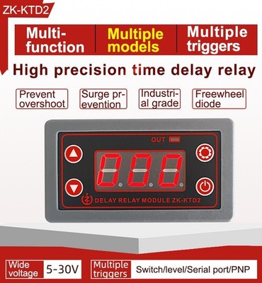 ZK-KTD2 Time Delay Relay Module 5V 12V 24V Trigger Cycle Timing Anti-Overshoot/ 