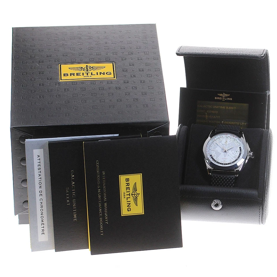 BREITLING Galactic Unitime Elegante T WB3510 Esfera Blanca Automático Para Hombre _862956 Foto 2 de 4