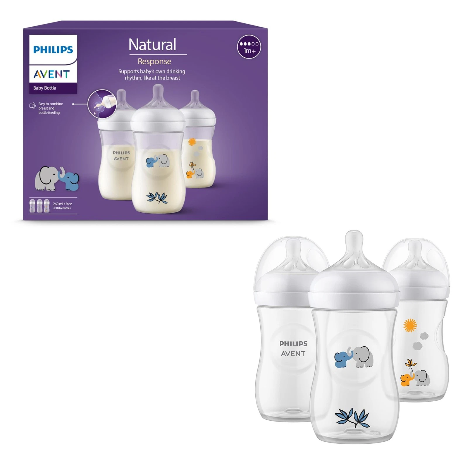 Philips Avent Natural Response Baby Gift Set, 3 Natural Response Baby Bottles
Opens in a new window 