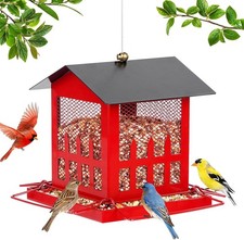 Bird Feeders House for Outdoors Hanging,Large Capacity Metal Wild