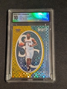 2023 Panini Select Zion Williamson Totally Certified Gold Prizm /10 AC 10