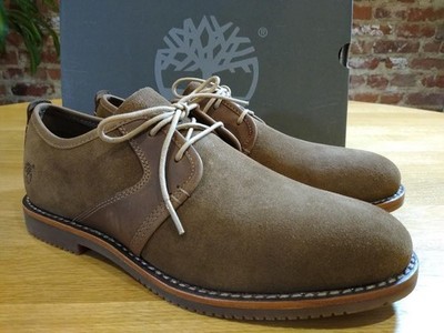 TIMBERLAND Herren BROOKLYN PARK LEDER WILDLEDER OX SCHUHE - WEITE Passform - Neu - Hellbraun