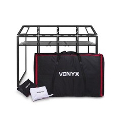 Vonyx DB5 Pro DJ Aluminum Booth - 2.0m Folding Mobile Setup with Screen