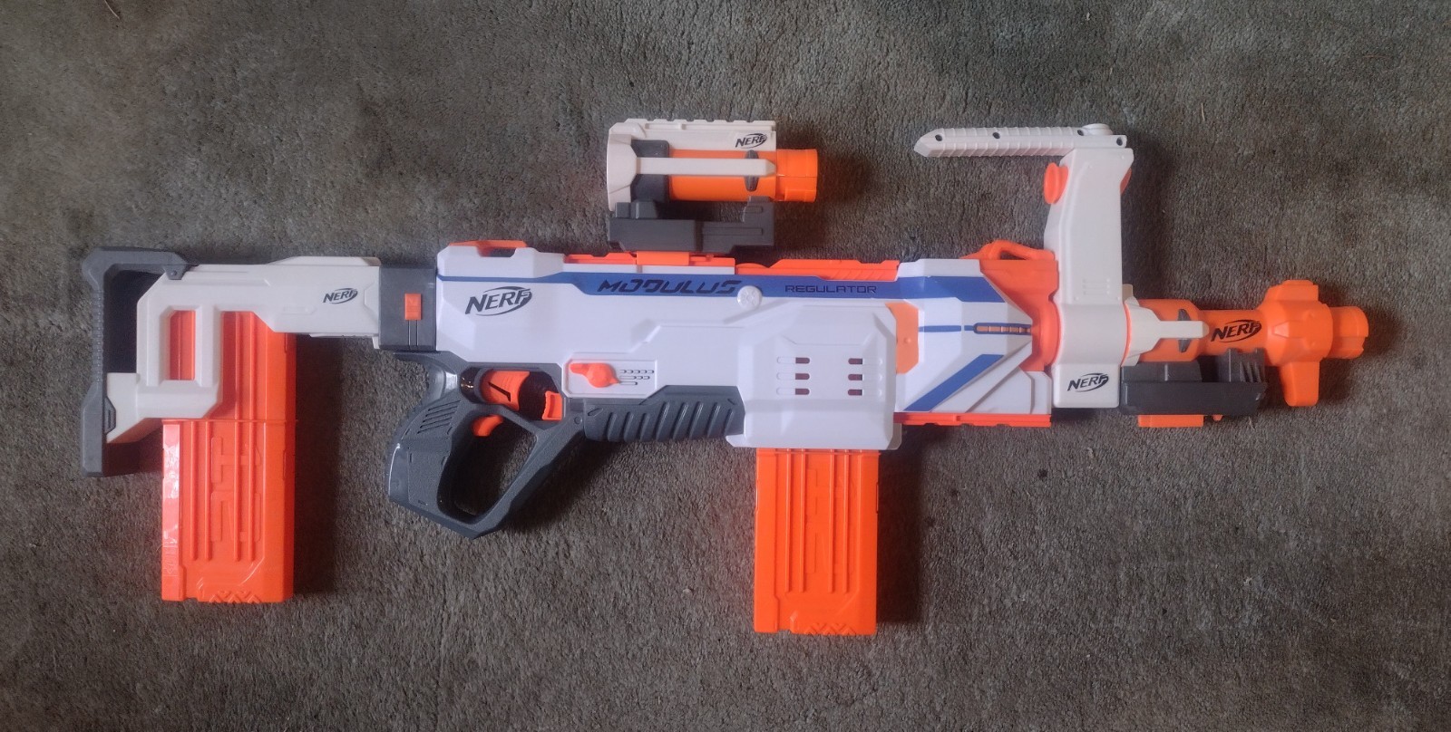 Nerf N-Strike Modulus Regulator Complete With All Attachments And Magazines 