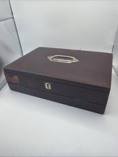 Antique Leather Bound Travelling Writing Slope Box. R Wylie Hill & Co. Glasgow