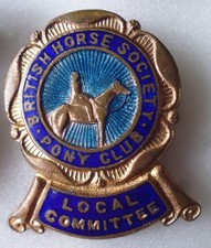BRITISH HORSE SOCIETY PONY CLUB Enamel Pin Badge LOCAL COMMITTEE EQUESTRIAN